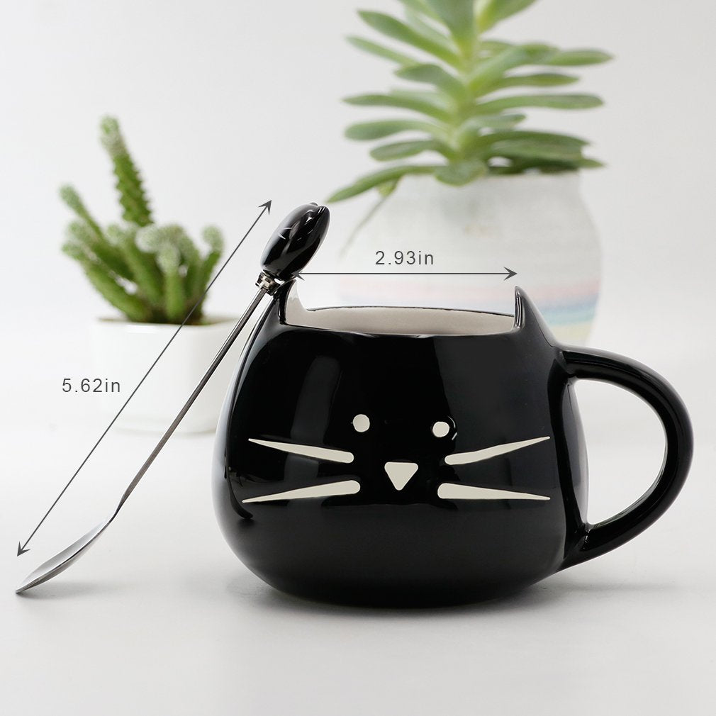 Koolkatkoo Cute Cat Coffee Mug for Cat Lovers Women Girls Ceramic Kitt