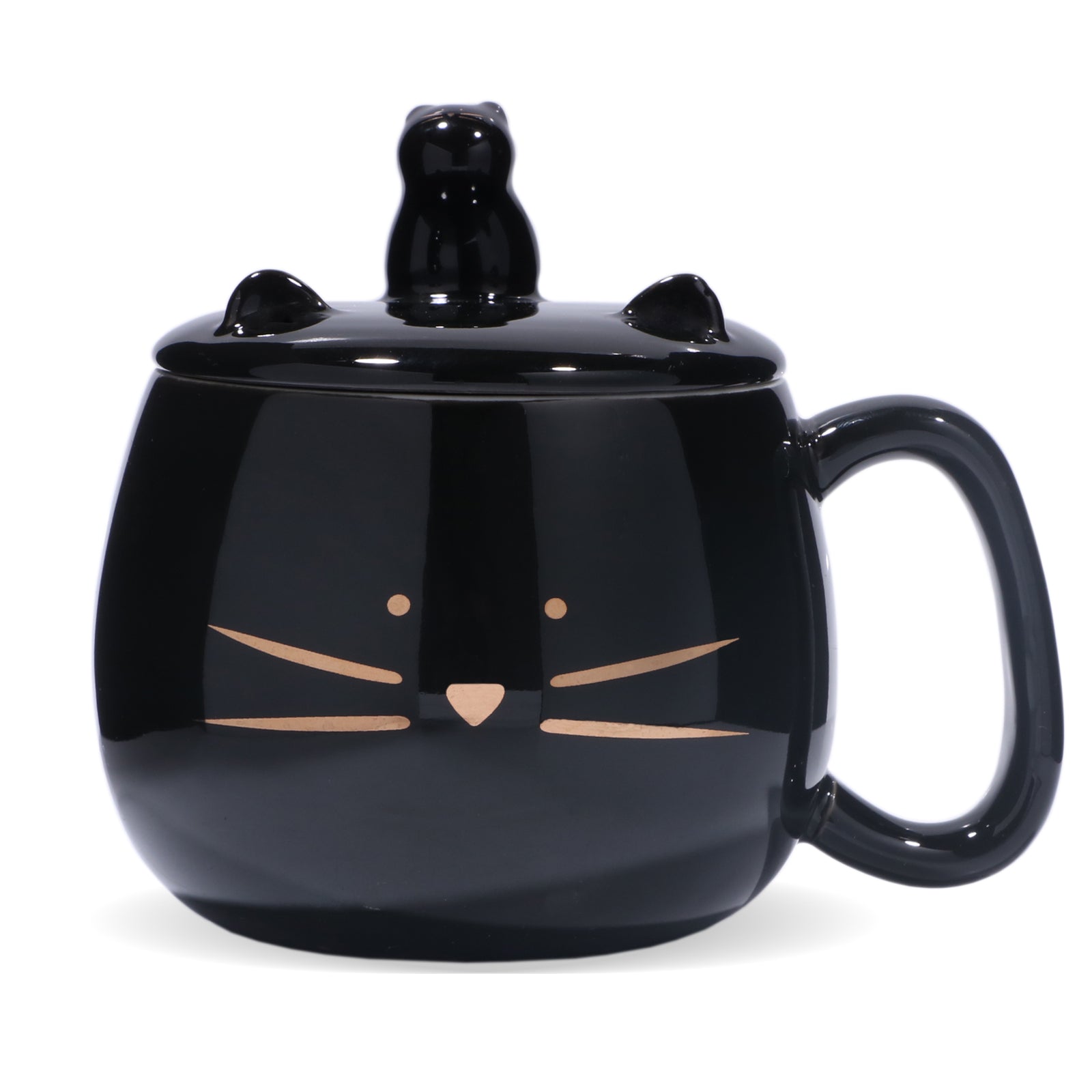 Mug Kawaii Mug Ceramic Coffee mug with lid Tea cup with lid Cat