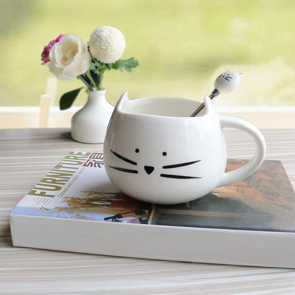 Cute Cat Ceramics Coffee Mug Set