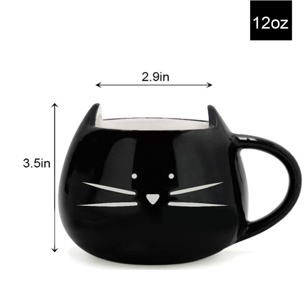 Koolkatkoo Cute Cat Coffee Mug for Cat Lovers Women Girls Ceramic Kitty  Water Mugs 12 oz Small Cup White